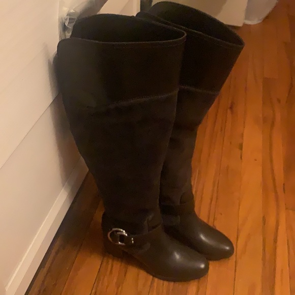 Marc Fisher Leather/ Suede Wide Calf Over the Knee Boot - Picture 5 of 11